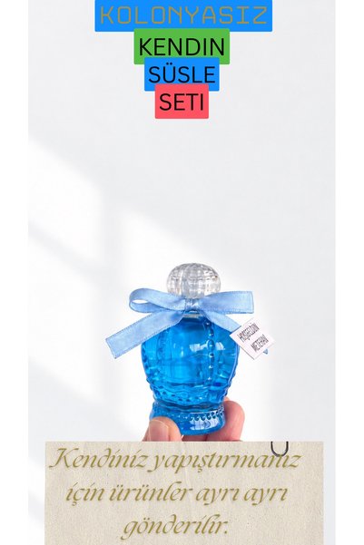 Pearl Star (40 ADET) Süslü Kral Tacı Boş Kolonya Şişesi Mika Plastik 50ml (Ma...