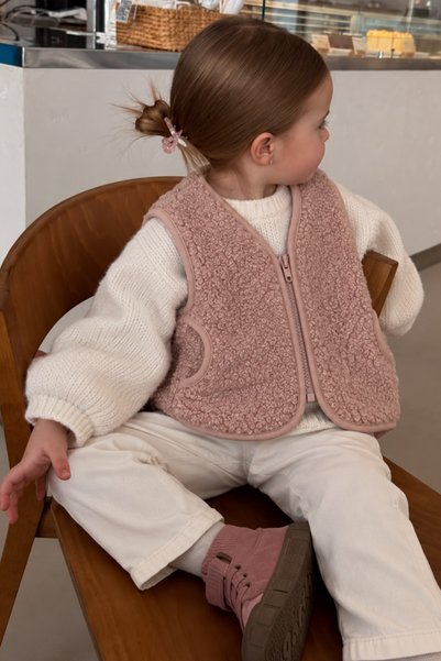 Monila Unisex Çocuk Fermuarlı Cepli Peluş Yelek