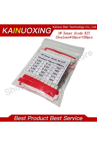 Choice 15values*10pcs=150PCS 1W Zener diode kit DO-41 3V-30V component diy ki...