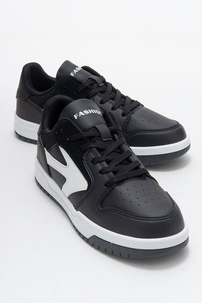 CCWAY AYAKKABI Women's Sports Shoes; Black and White