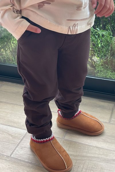 Breeze Boy's Sweatpants with Pockets, Ages 3-8, Dark Brown