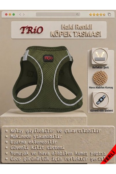 Trio طوق صدر للقطط والكلاب من نوع Air-Mesh للأنواع الصغيرة والمتوسطة، ناعم وق...