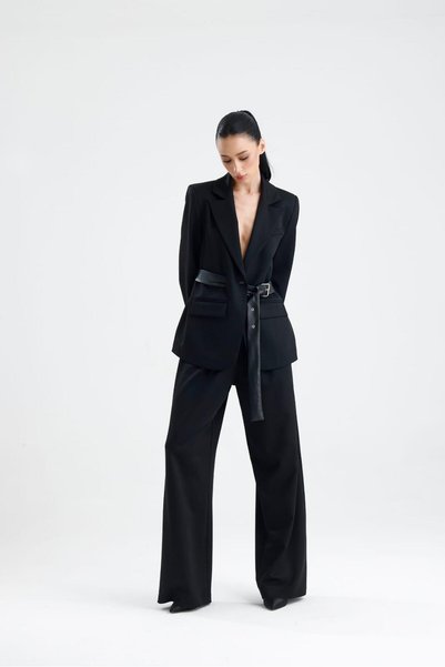 GACA COLLECTION Toledo Classic Blazer Jacket with Leather Belt