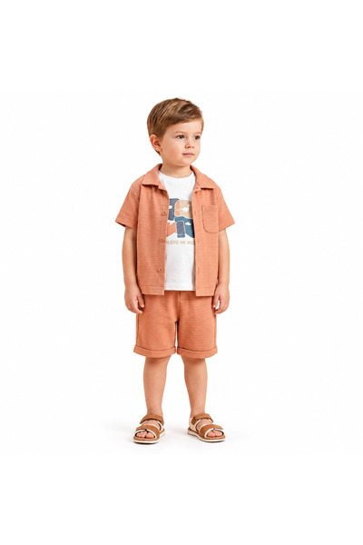 Top Kids Summer Boys Handsome 3Pcs Clothing Set Button down Collar Shirt+Tank...
