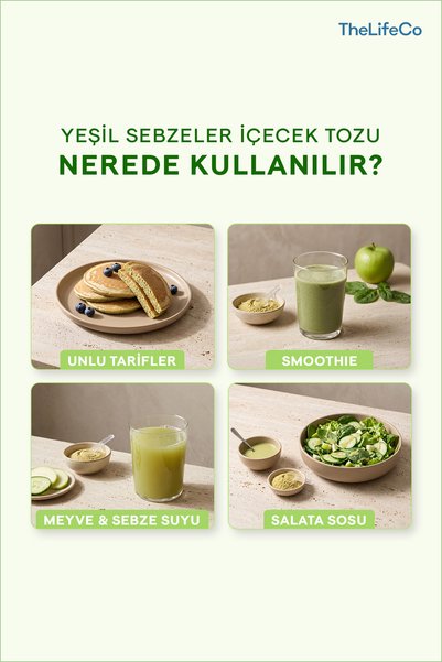 TheLifeCo Green Blend - Yeşil Sebzeler Içecek Tozu 120 G