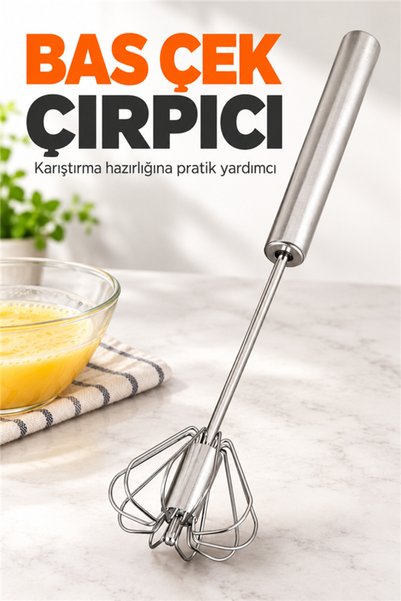 mucit home Bas Çek Mikser El Çırpıcısı Bas Çek Çırpma Teli Paslanmaz Çelik Ot...