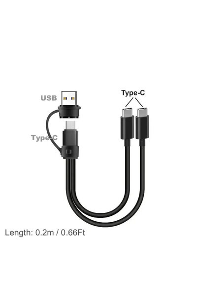 Choice A C to 2x USB C-0.2m 2in1 USB A/C to Dual USB C Cable Multi Type C Spl...