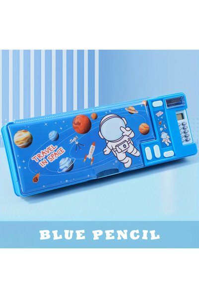 Choice Blue Kids Multifunctional Pencil Case with Calculator, Desk Organizer ...