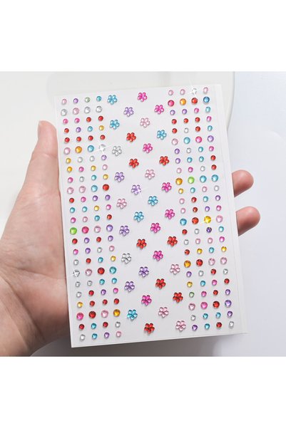 Choice NK-LT-124 1pc 3D Colorful Star/Flower Face Diamond Sticker Bling Rhine...