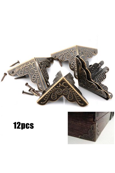 Choice 12pcs 12 Pcs Storage Case Box Corners Brackets 3.6cm X 2.4cm For Furni...
