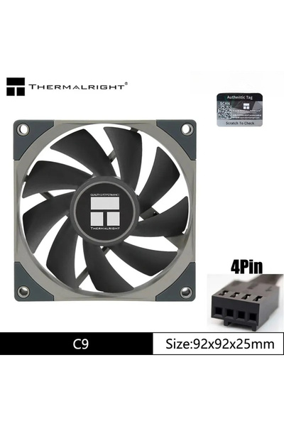 Choice مروحة هيكل TL-C9 Thermalright TL-C9 مقاس 92 مم، سرعة 2000، 4 سنون، PWM...
