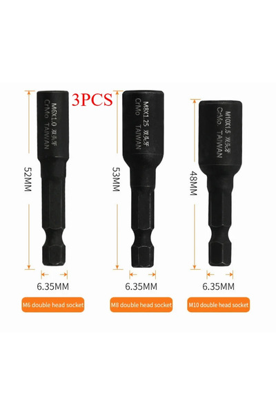 Choice6 طقم واحد -B لـ M6 M8 M10 1/4، محول مقبس لقم لولبة ومثقاب برأس سداسي م...