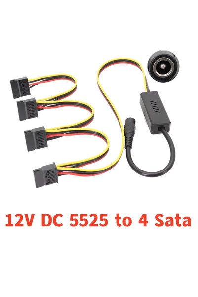 Choice كابل 4SATA DC 5525 إلى القرص الصلب، كابل 12 فولت تيار مستمر إلى القرص ...