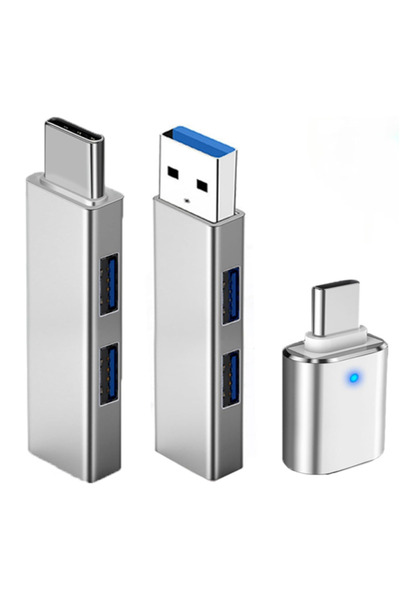 Choice مجموعة محول USB مكونة من 3 قطع - موزع USB 3.0، محول من النوع C إلى USB...