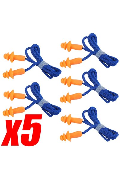 Choice 5Pairs 1/5/10Pairs Noise Cancelling Ear Plugs Silicone Corded Ear Plug...
