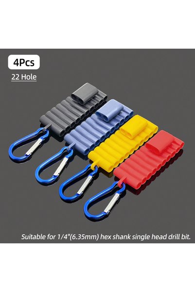 Choice25 C-4Pcs 1/4” Hex Shank Screwdriver Bit Holder Portable 10/22 Holes St...