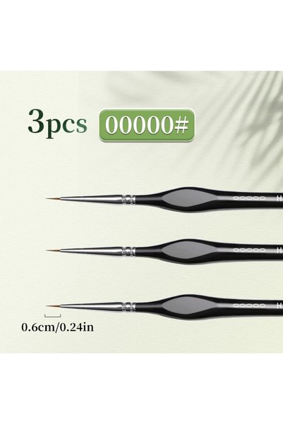 Choice1 3pcs 00000 Fine Tip Paint Brush Set for Acrylic, Models, Mini Miniatu...