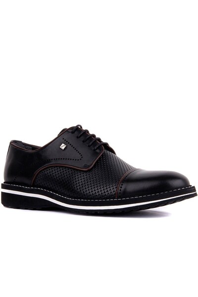 Fosco Lace-up Black Leather Eva Men's Casual Shoes 9040 46 42