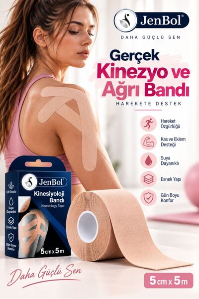 Jenbol Kinesiology Tape Ağrı Bandı 5 cm x 5 m - Ten Rengi