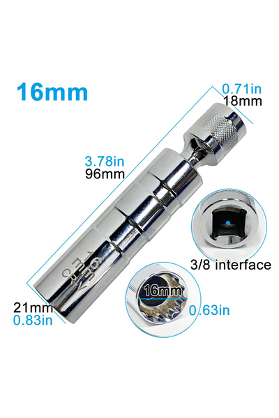 Choice 1pc 16mm Universal Magnetic Spark Plug Sleeve Thin-walled Universal Jo...