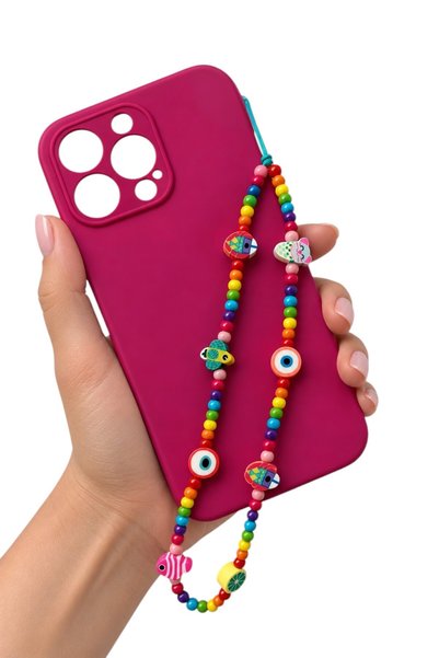 nftart.design Colorful Beads Wrist Phone Strap Charm
