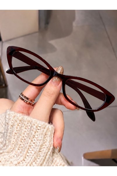 LOOKUP NEW 50 Ekartman Brown Clear Cat Eye Bone Women Men Blue Light Protecti...