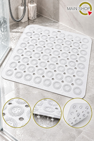 MAİN SHOP Non-Slip Mat with Suction Cups for Bathroom Shower and Bathtub, Mas...