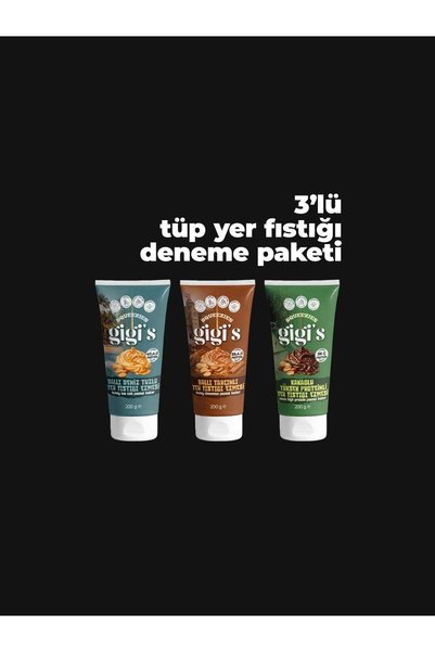Gigis Food Gigi's Tüp Yer Fıstığı Ezmeleri Deneme Paketi - 3'lü