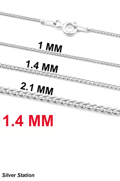 Silver Station 925 Ayar Gümüş Kolye - 1.4Mm Gurmet Zincir Kolye 40-45-50-55-6...