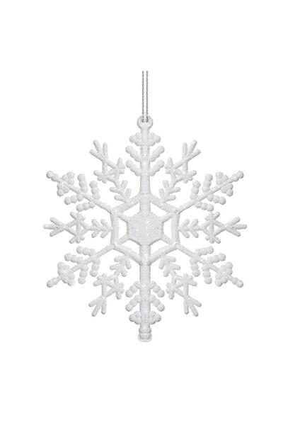 SERSIMO Snowflake Christmas tree decoration, set of 3 pieces, 12cm, white