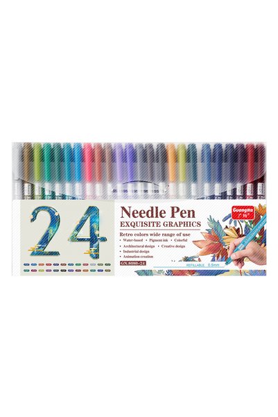 Choice1 24 Colors GN 12/24 Colors Micron Needle Pens Waterproof 0.5mm Hook Fi...