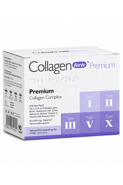 Collagen Forte Platinum 5 Tip Kolajen 90 Tablet, Biotin, C Vitamini, Vitamin ...