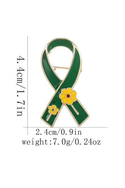 Choice3 A4 Sunflower Pattern Red Ribbon Theme Lapel Pins Green Disability In ...