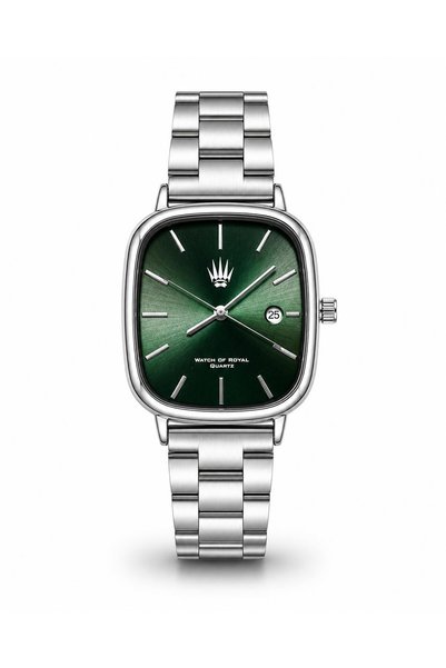 WATCHOFROYAL Classic Time Silver Green Kol Saati