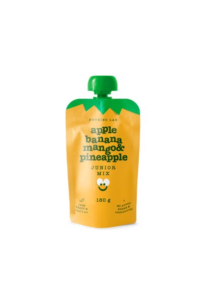 NUTRINO LAB Piure de fructe Junior, Măr, Banană, Mango, Ananas, 180g