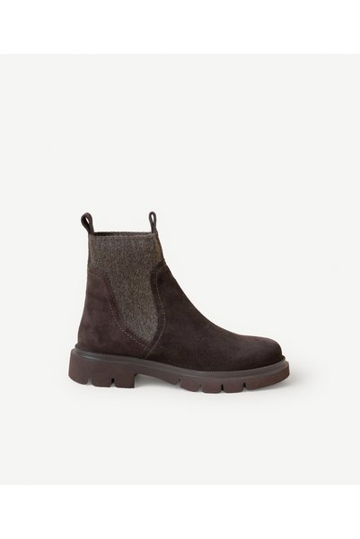 Yargıcı Thick Soled Flannel Elastic Suede Chelsea Boots