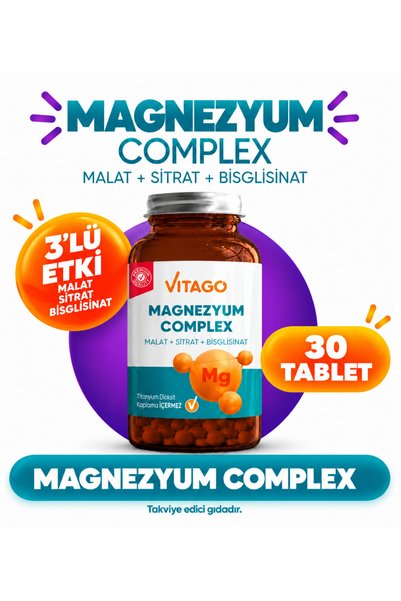 Vitago Premium Magnesium Complex Tablet Supplement Food Supplement 30 Pack