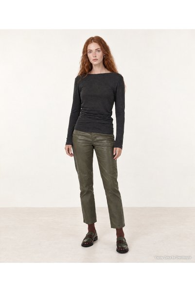 Yargıcı Regular Kayık Collar Long Sleeve T-Shirt