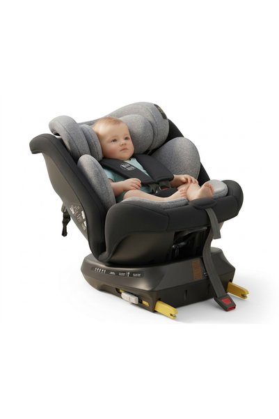 BUF BOOF Scaun auto P100 iSize BlackN cu isofix Rotativ 360 Pozitie Somn Top ...