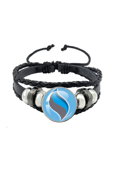 Choice B256-3 Anime Mega Stone Poke Snap Weave Leather Bracelet Glass Cabocho...