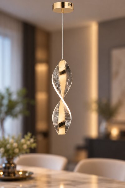 İstanbul Avize Lena Tekli Gold 3 Renk Ledli Modern Led Avize