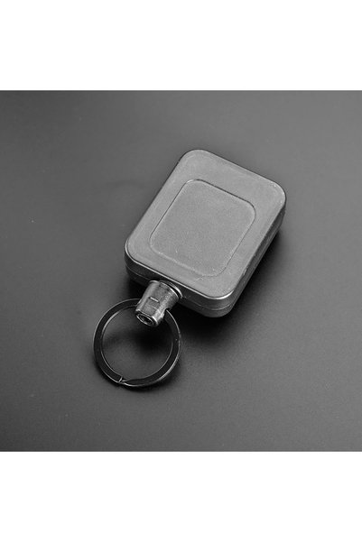 Choice 1pc-black Automatic Retractable Key Chain Belt Back Clip Square Black ...