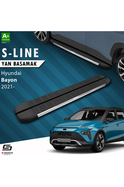S Dizayn Hyundai Bayon ile Uyumlu S-Line Krom Yan Basamak 173 Cm 2021 Üzeri A...