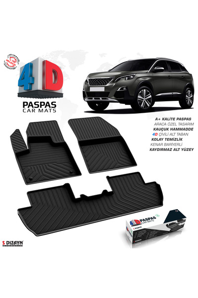 S Dizayn S-Dizayn Peugeot 3008 ile Uyumlu GT-Line 4D Havuzlu Paspas 2016-2023