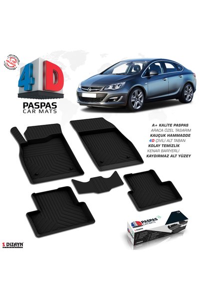 S Dizayn S-Dizayn Opel Astra J SD 4D Havuzlu Paspas 2012-2020 A+Kalite 4DS-01...