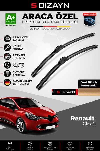 S Dizayn S-Dizayn Renault Clio 4 HB ile Uyumlu Ön Cam Silecek Seti 2012-2019 ...