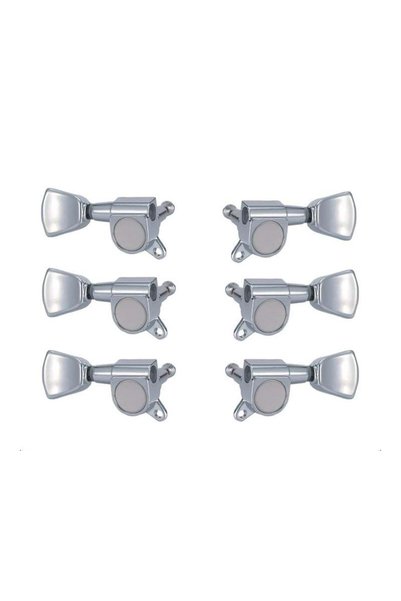 VALENCIA Electric Guitar Burgusu, Set of 6, 3 Right+3 Left, Chrome