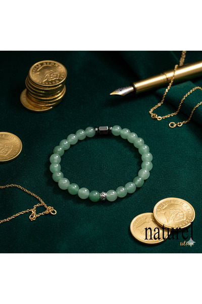 Naturel Tılsım Original Aventurine 6mm Natural Stone Unisex Bracelet