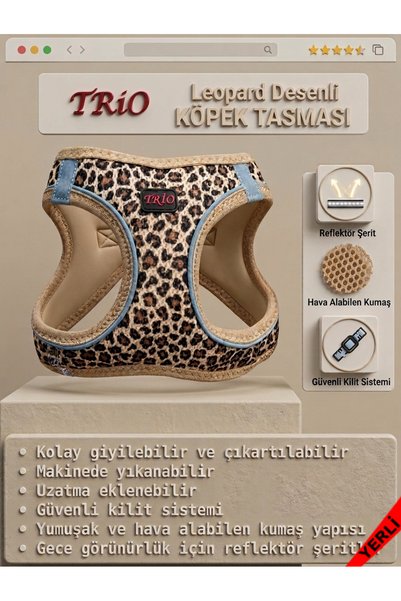 Trio Air -Mesh Küçük ve Orta Irk Kedi Köpek Göğüs Tasması Yumuşak, Nefes Alab...