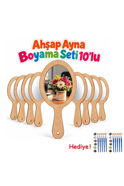 VoleeCraft Ahşap Ayna Boyama Seti 10'lu